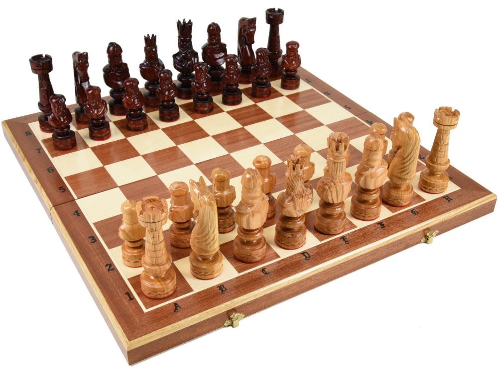 寄木細工のポーランド製 特大 高級 木製 チェスセット Caesar カエサル 59 5cm 59 5cm Chess 駒 盤 数量限定販売 手作り ホビーマート