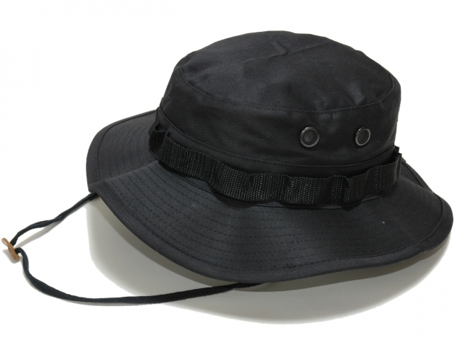 アメリカ軍ジャングルハット(ブラック)　軍帽子 ブーニーハット ミリタリー ROTHCO/ロスコ